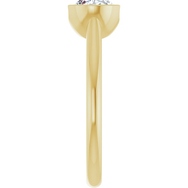 AVA Solitaire Oval Engagement Ring with Half-Bezel - 18K Yellow Gold - View 4