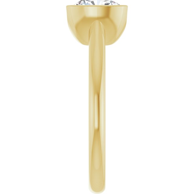 AVA Solitaire Cushion Engagement Ring with Half-Bezel - 18K Yellow Gold - View 4