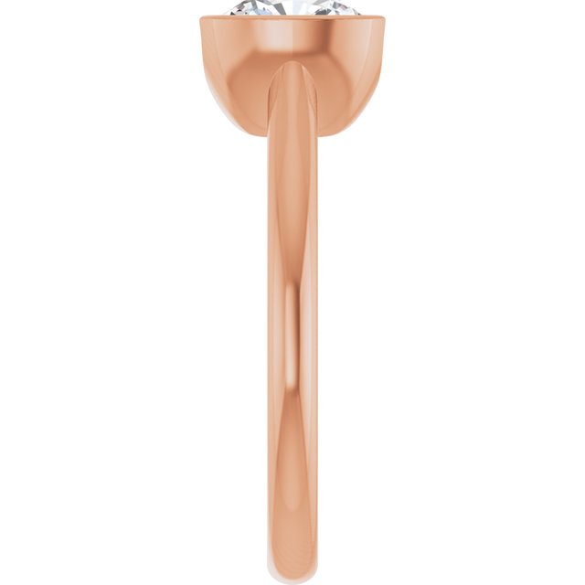 AVA Solitaire Cushion Engagement Ring with Half-Bezel - 18K Rose Gold - View 4