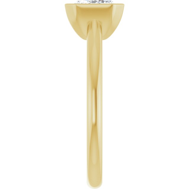 AVA Solitaire Emerald Engagement Ring with Half-Bezel - 18K Yellow Gold - View 4