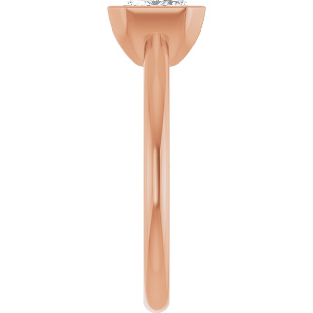 AVA Solitaire Emerald Engagement Ring with Half-Bezel - 18K Rose Gold - View 4
