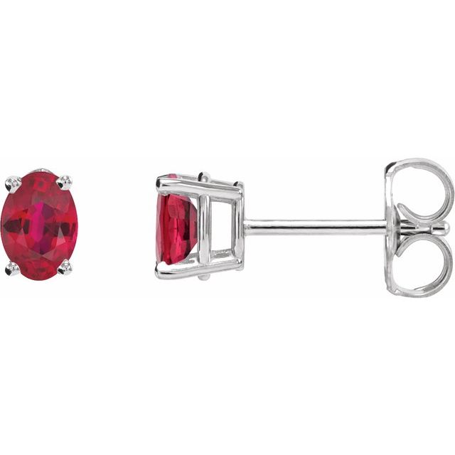 AUDREY Oval Lab-Grown Gemstone Stud Earrings Jewelry
