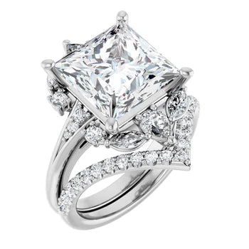 LARA Halo Engagement ring with Round, pear & marquise stones