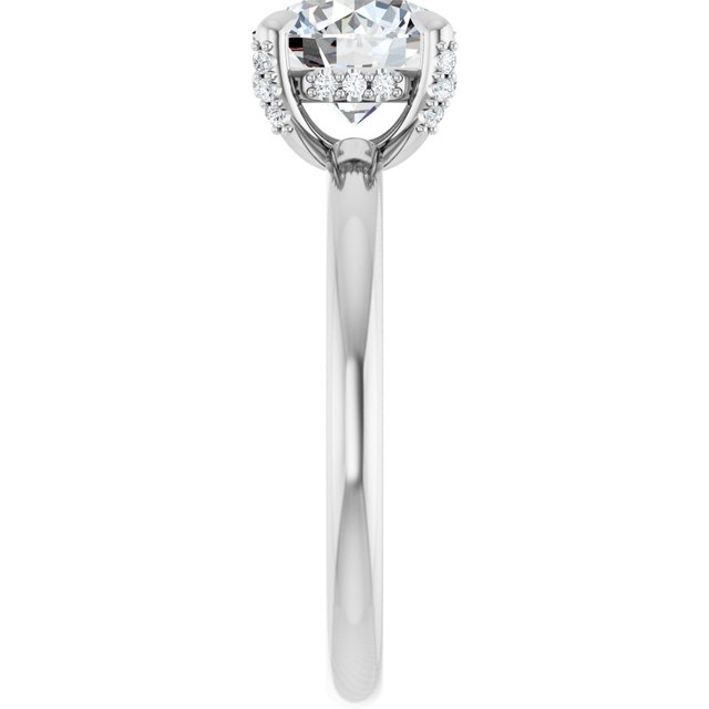 ATHENA Solitaire Round Engagement Ring with Diamond Set Claws & Hidden Halo - Platinum - View 4