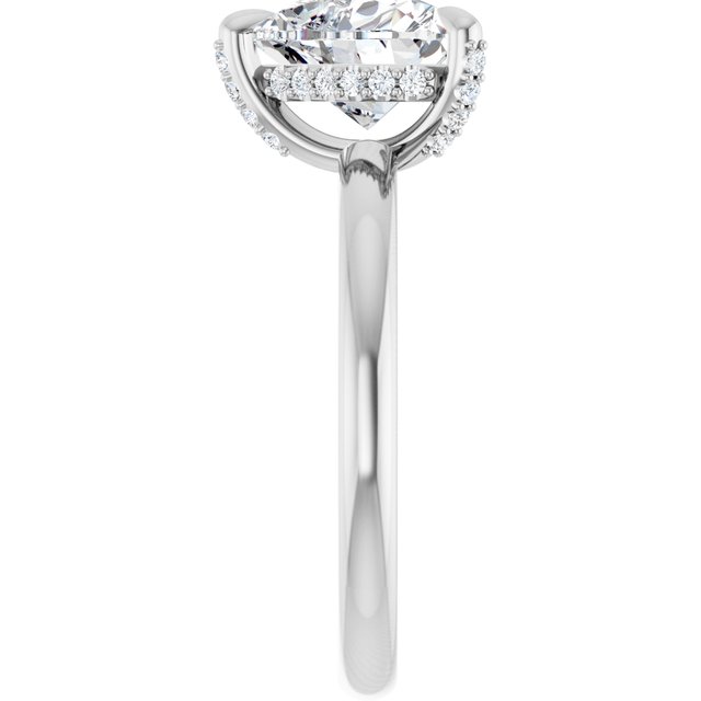 ATHENA Solitaire Heart Engagement Ring with Diamond Set Claws & Hidden Halo - Platinum - View 4