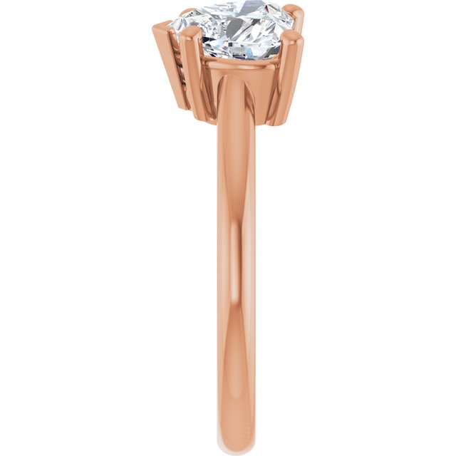 KYLIE "Toi et Moi" Heart Engagement Ring - 18K Rose Gold - View 4