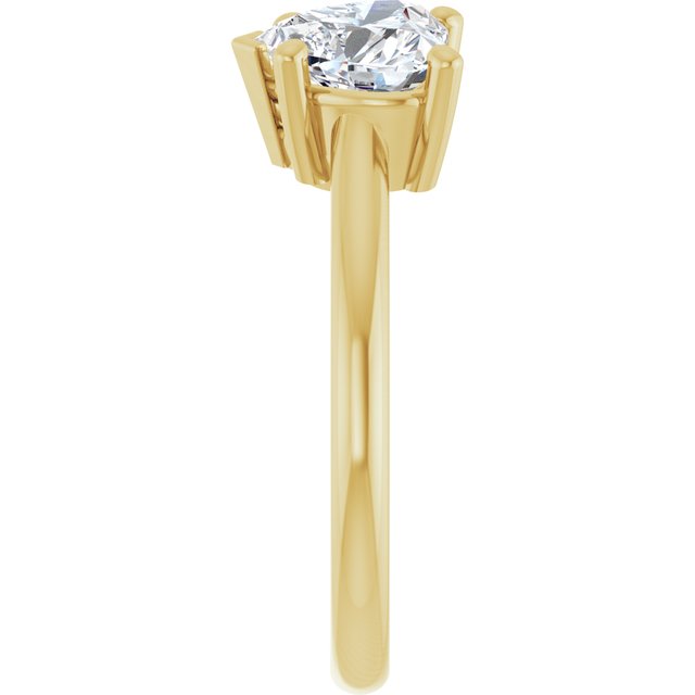 KYLIE "Toi et Moi" Heart Engagement Ring - 18K Yellow Gold - View 4