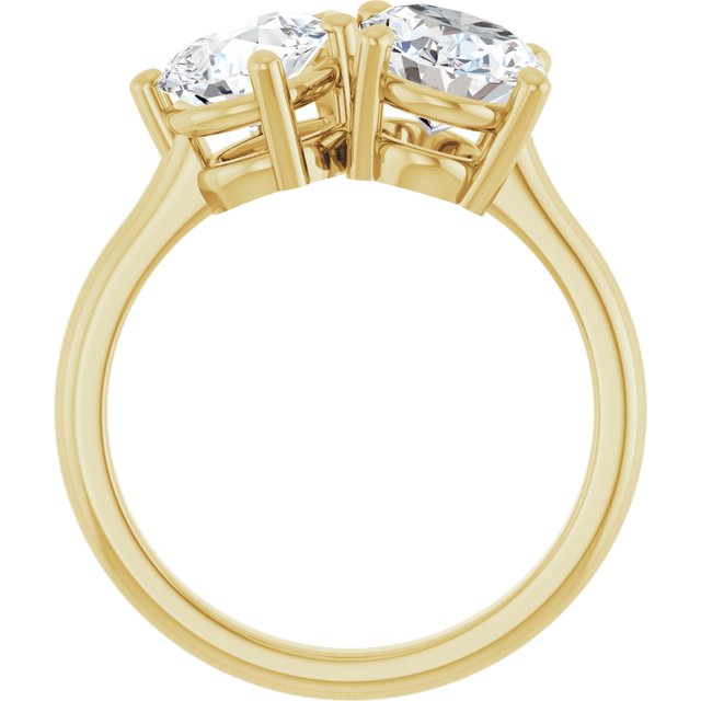 KYLIE "Toi et Moi" Oval Engagement Ring - 18K Yellow Gold - View 2