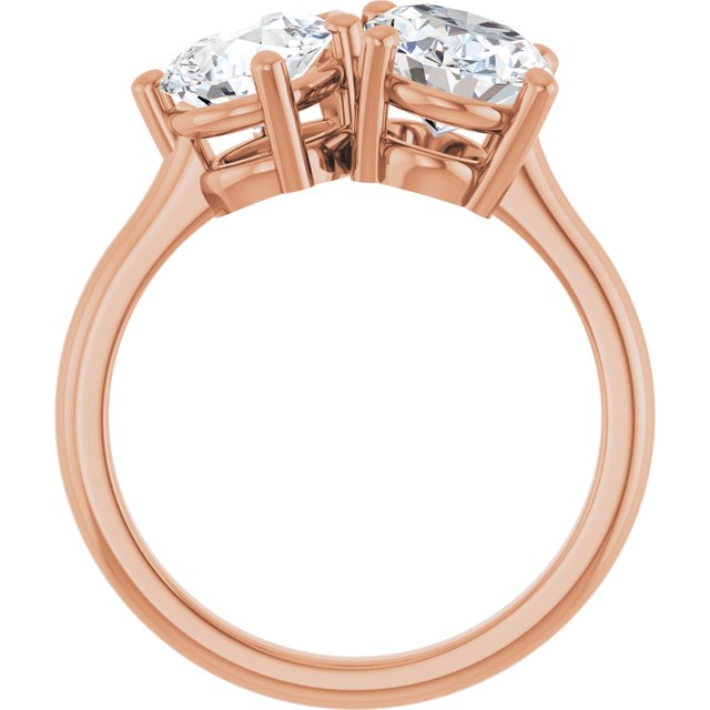 KYLIE "Toi et Moi" Oval Engagement Ring - 18K Rose Gold - View 2
