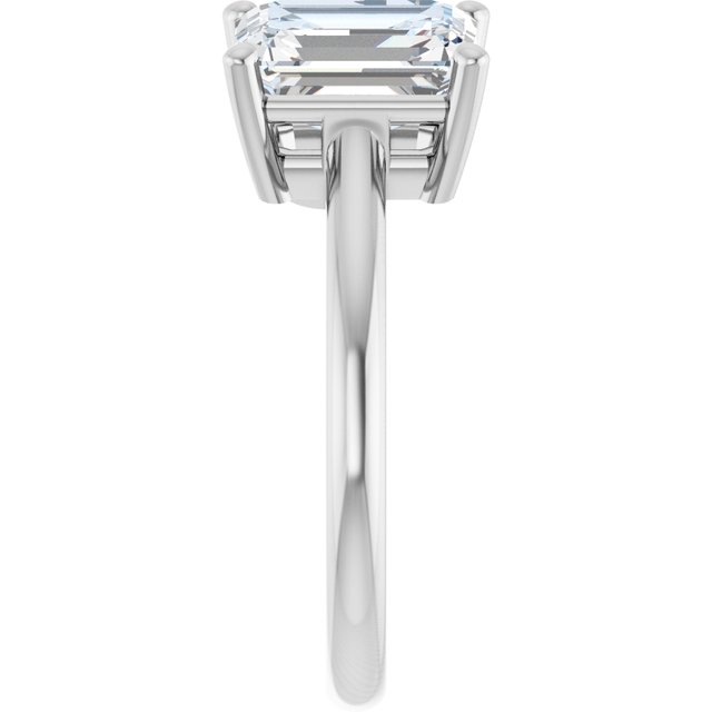 KYLIE "Toi et Moi" Emerald Engagement Ring - Platinum - View 4
