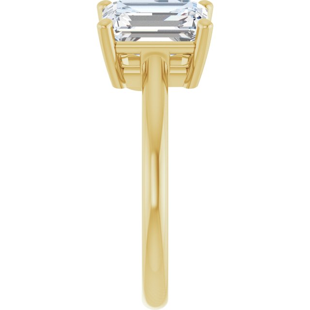 KYLIE "Toi et Moi" Emerald Engagement Ring - 18K Yellow Gold - View 4