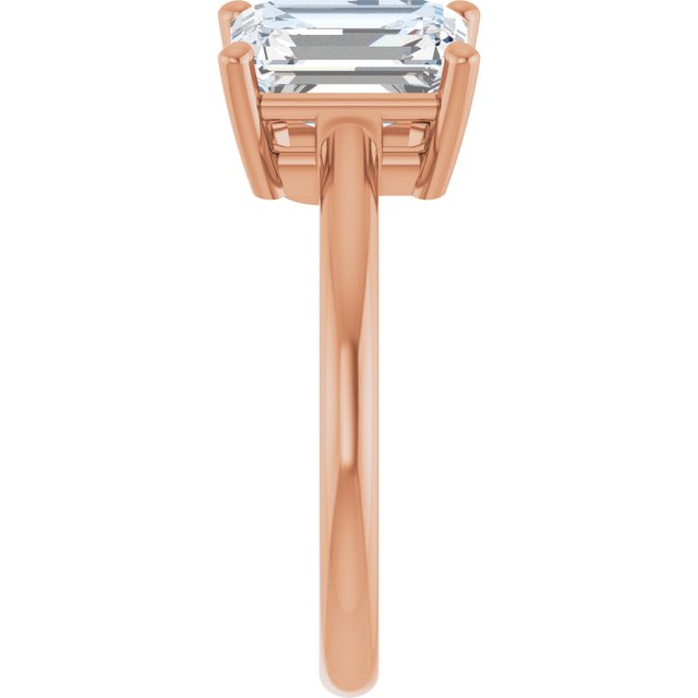 KYLIE "Toi et Moi" Emerald Engagement Ring - 18K Rose Gold - View 4