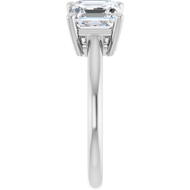 KYLIE "Toi et Moi" Asscher Engagement Ring - Platinum - View 4