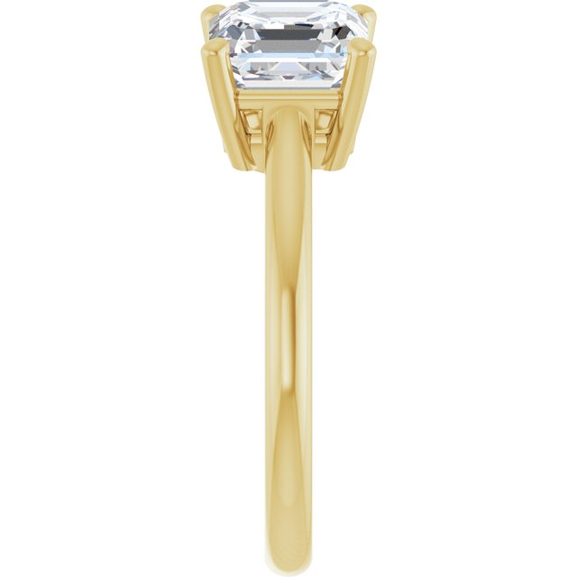 KYLIE "Toi et Moi" Asscher Engagement Ring - 18K Yellow Gold - View 4