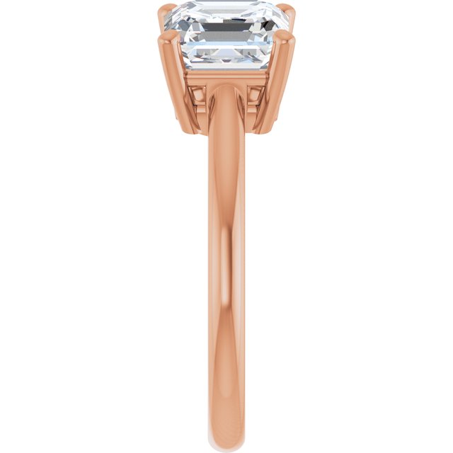KYLIE "Toi et Moi" Asscher Engagement Ring - 18K Rose Gold - View 4