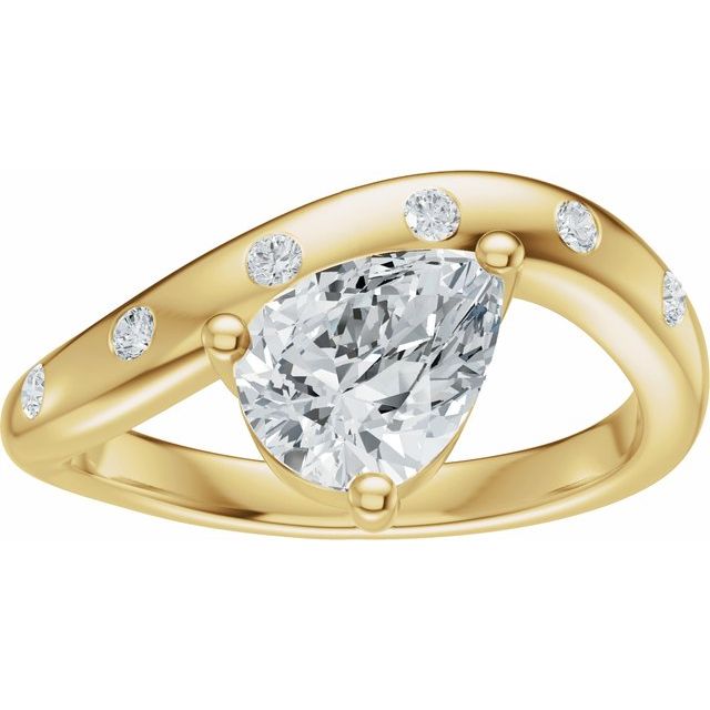 Hart Engagement Ring - 10ct Yellow Gold - Diamond Spread 1