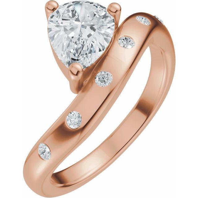 Hart Engagement Ring - 18ct Rose Gold - Diamond Spread 1