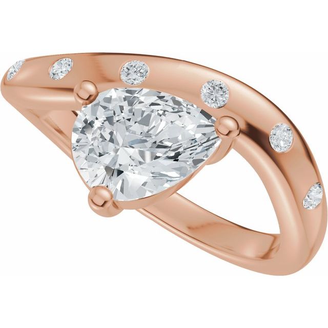 Hart Engagement Ring - 10ct Rose Gold - Diamond Spread 1