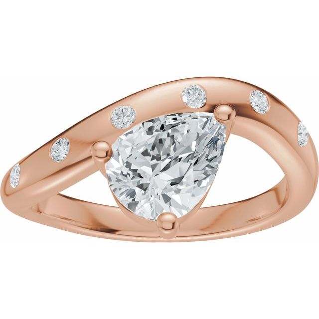Hart Engagement Ring - 10ct Rose Gold - Diamond Spread 1
