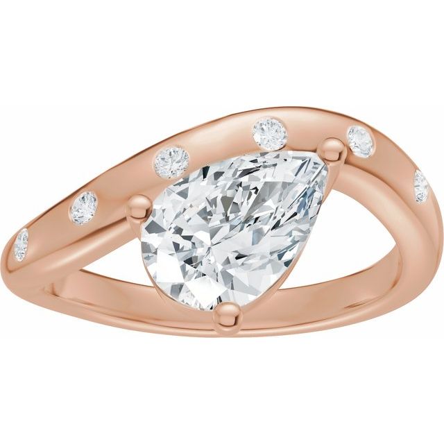 Hart Engagement Ring - 10ct Rose Gold - Diamond Spread 2