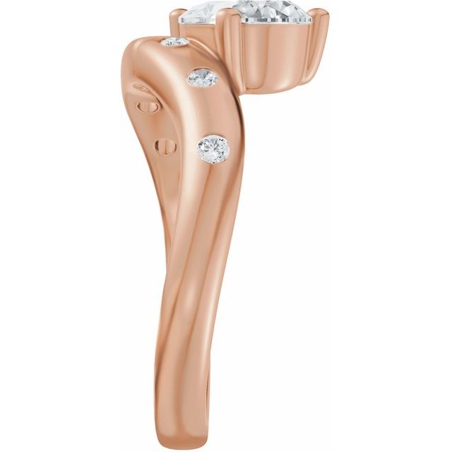 Hart Engagement Ring - 10ct Rose Gold - Diamond Spread 2