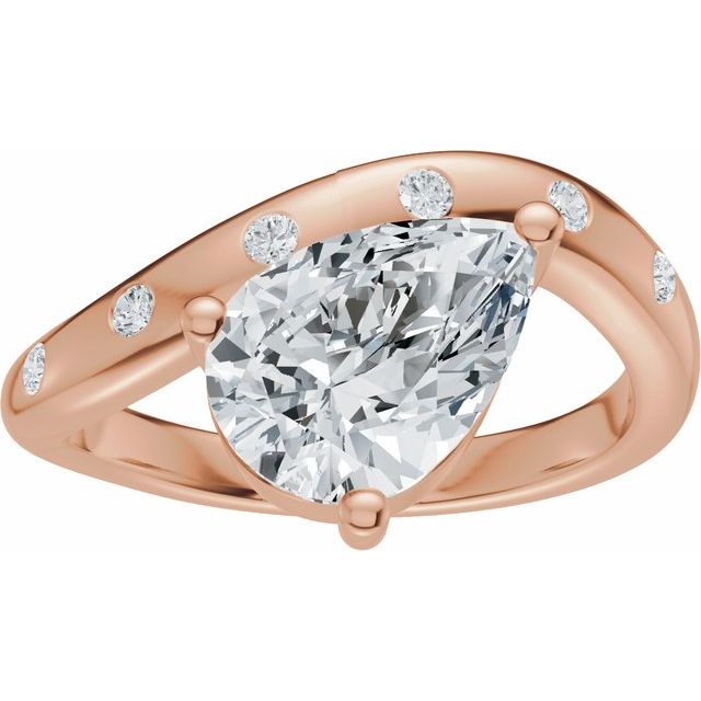 Hart Engagement Ring - 10ct Rose Gold - Diamond Spread 3