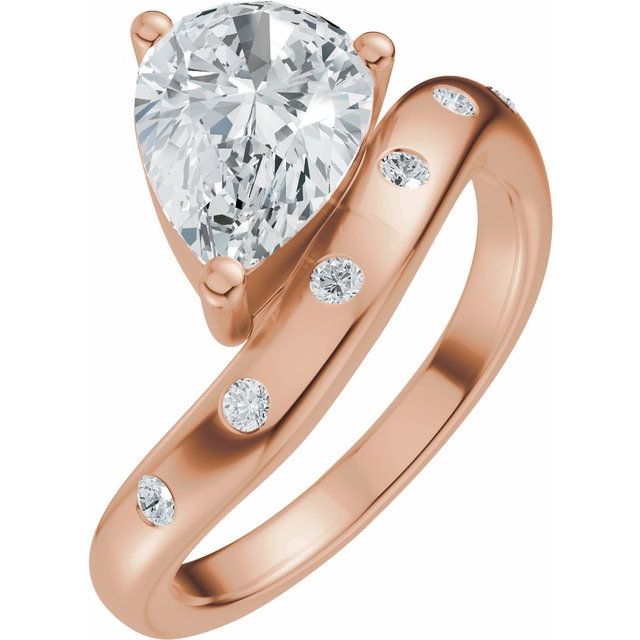 Hart Engagement Ring - 18ct Rose Gold - Diamond Spread 3