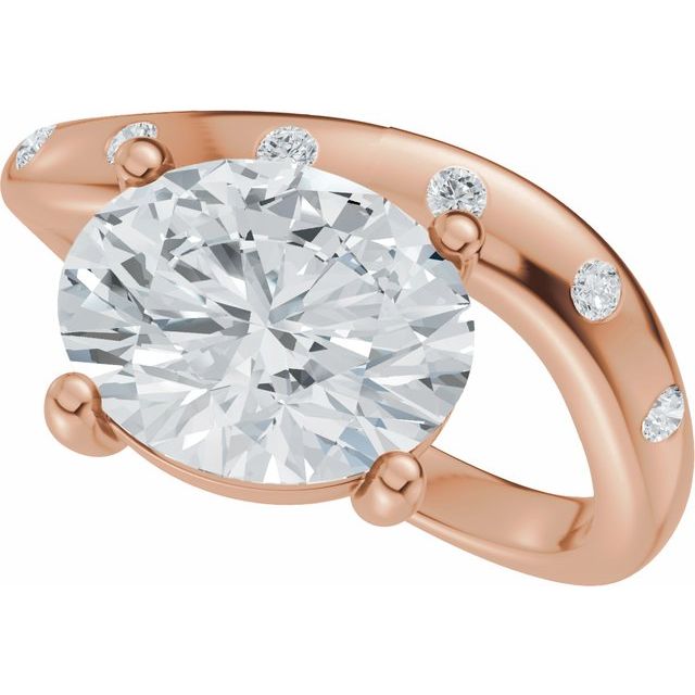 Hart Engagement Ring - 10ct Rose Gold - Diamond Spread 2