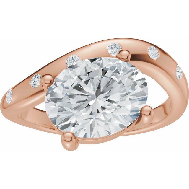 Hart Engagement Ring - 10ct Rose Gold - Diamond Spread 2