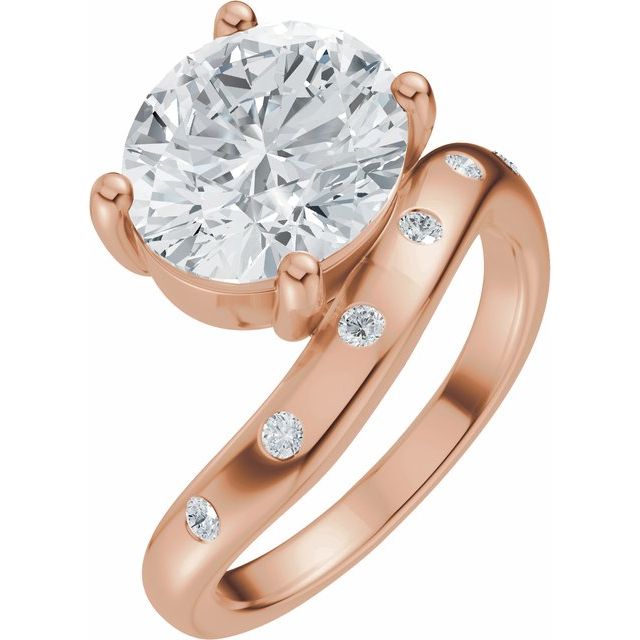Hart Engagement Ring - 18ct Rose Gold - Diamond Spread 3