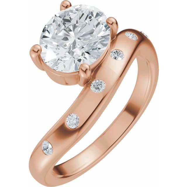 Hart Engagement Ring - 18ct Rose Gold - Diamond Spread 1