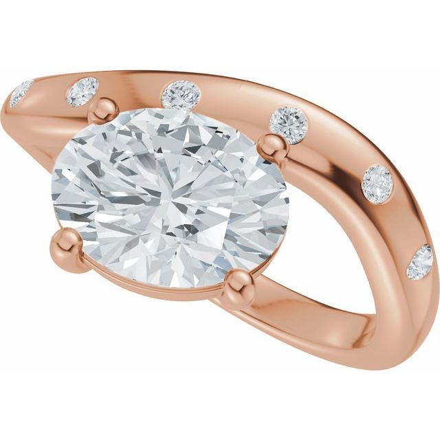 Hart Engagement Ring - 10ct Rose Gold - Diamond Spread 1