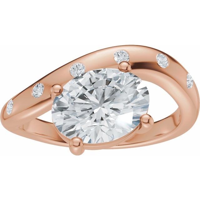 Hart Engagement Ring - 10ct Rose Gold - Diamond Spread 1