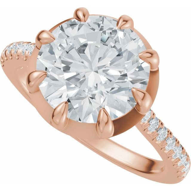 Alexis Engagement Ring - 10ct Rose Gold - Diamond Spread 3