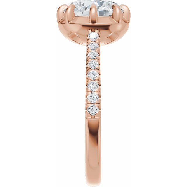 Alexis Engagement Ring - 10ct Rose Gold - Diamond Spread 1