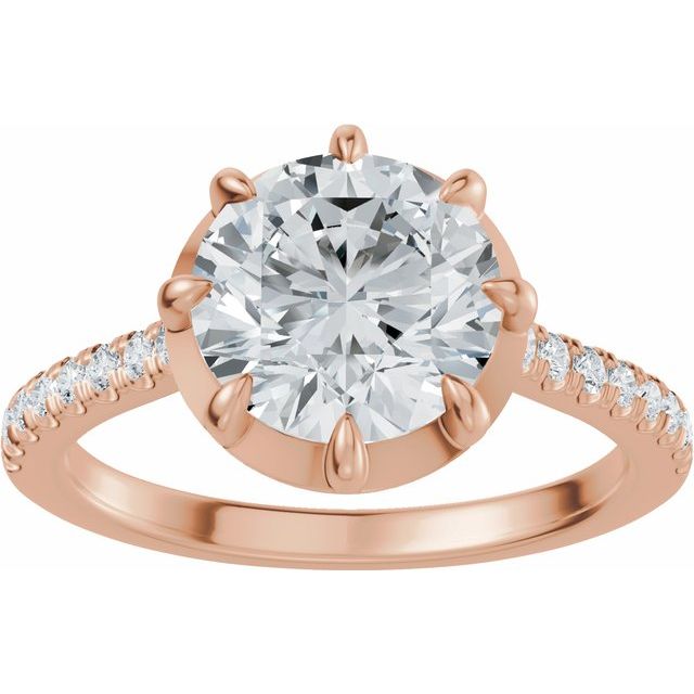 Alexis Engagement Ring - 10ct Rose Gold - Diamond Spread 1