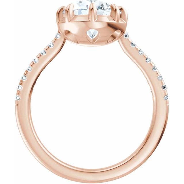 Alexis Engagement Ring - 10ct Rose Gold - Diamond Spread 1