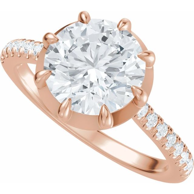 Alexis Engagement Ring - 10ct Rose Gold - Diamond Spread 1