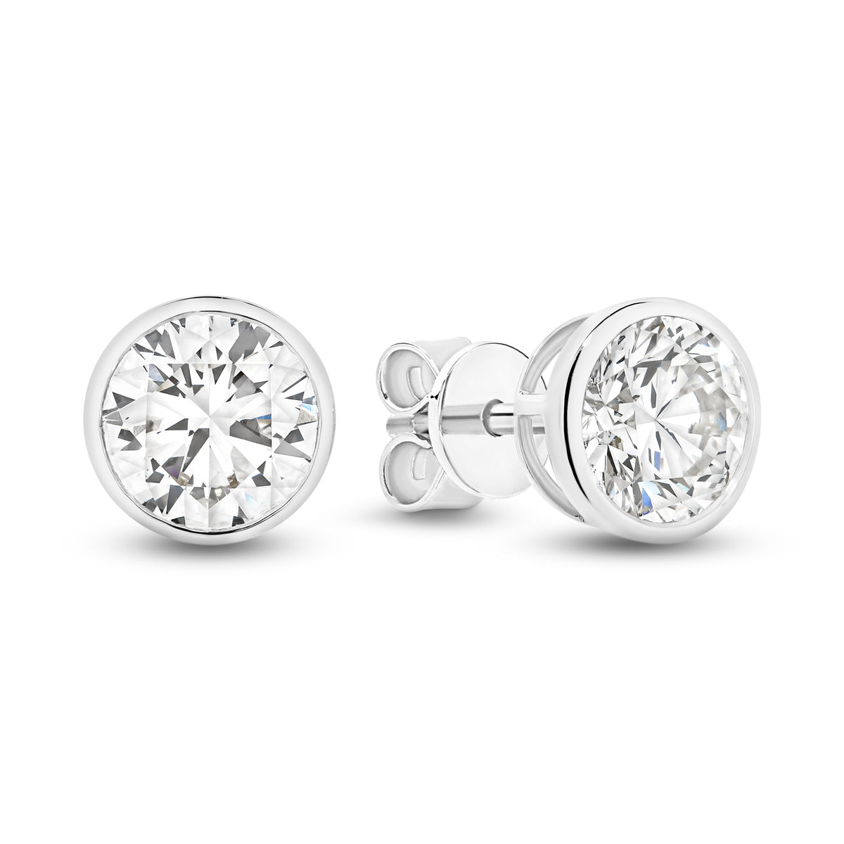 1.90ct Round Bezel Stud Earring