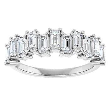 10K Rose Gold Lab-Grown Diamond 4x2mm TEMPEST Emerald cut up/down ring Jewelry