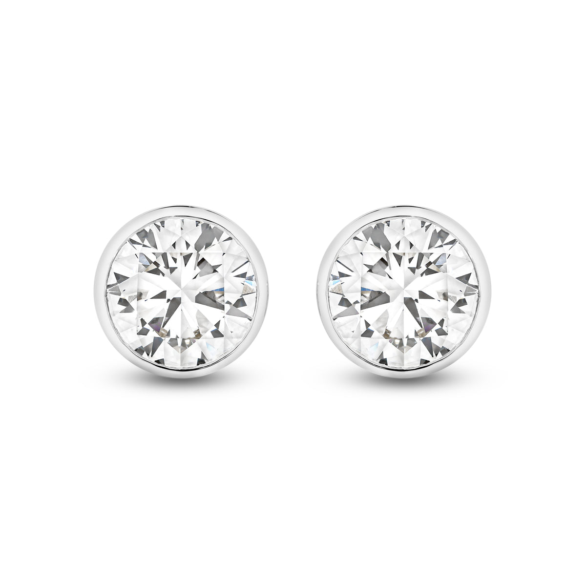 1.90ct Round Bezel Stud Earring