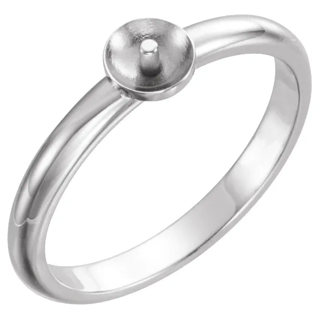 10K Yellow 6.5- Cultured White Freshwater Pearl Ring