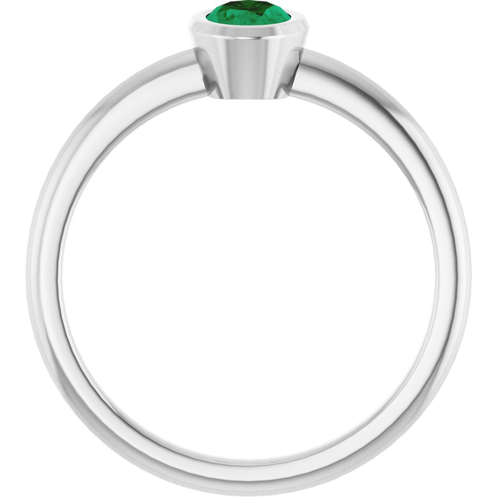 10K Rose Lab-Grown Blue Sapphire Ring