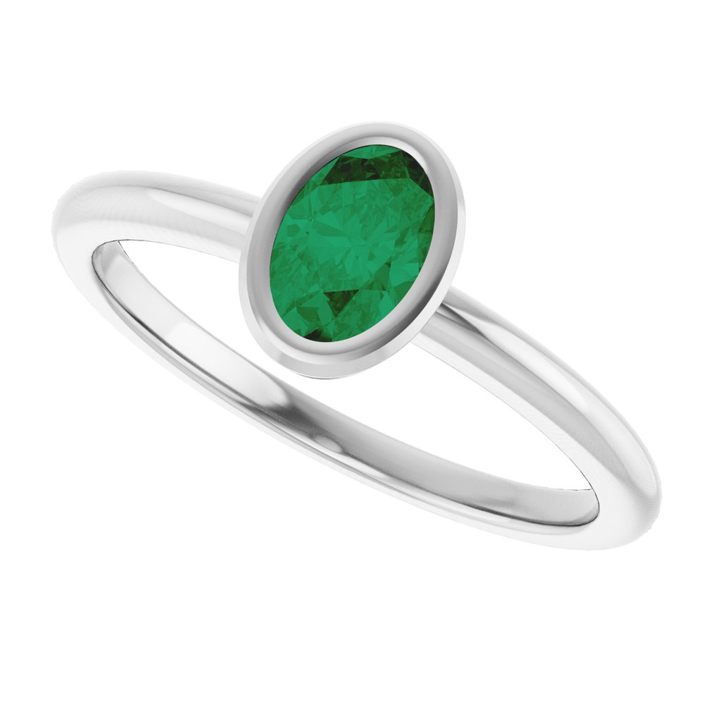 10K Rose Lab-Grown Blue Sapphire Ring