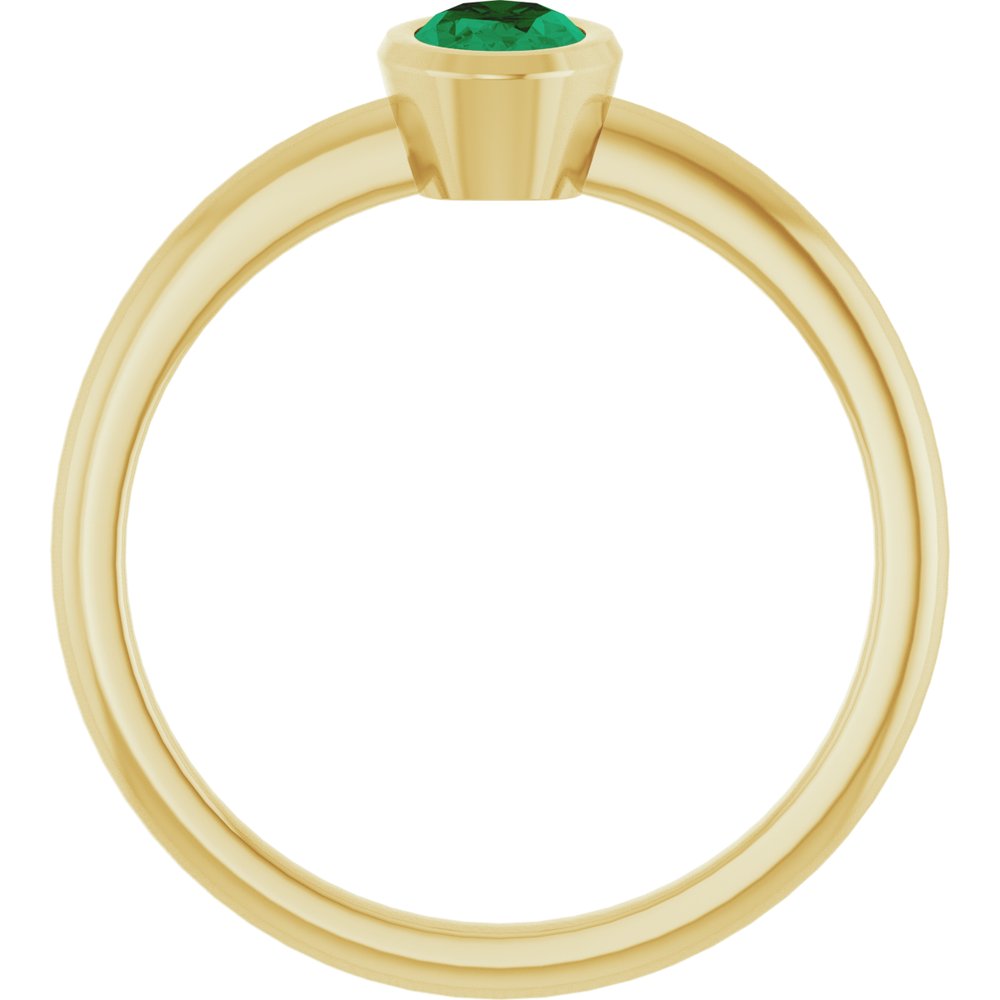 10K Rose Lab-Grown Blue Sapphire Ring