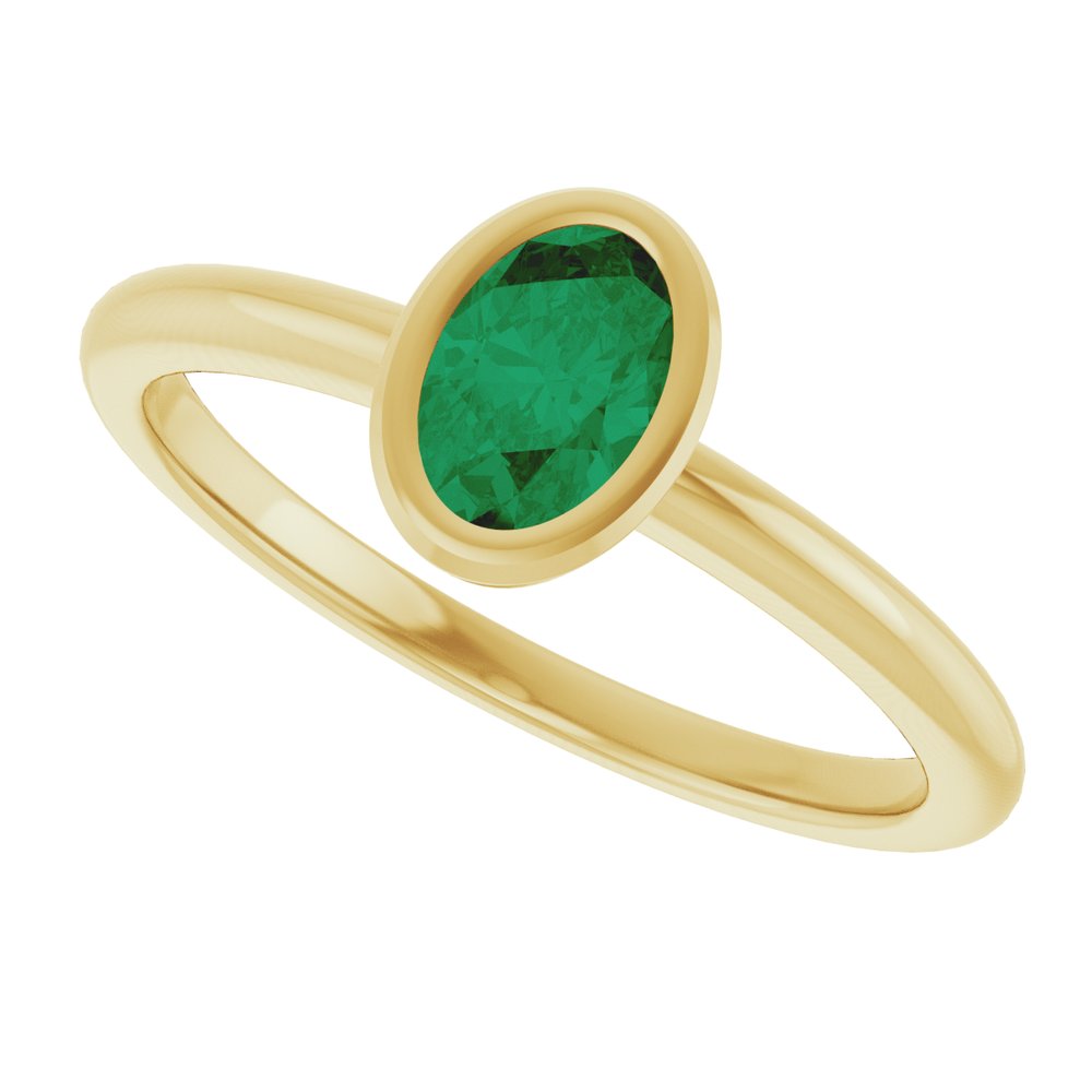 10K Rose Lab-Grown Blue Sapphire Ring