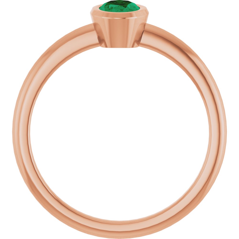 10K Rose Lab-Grown Blue Sapphire Ring