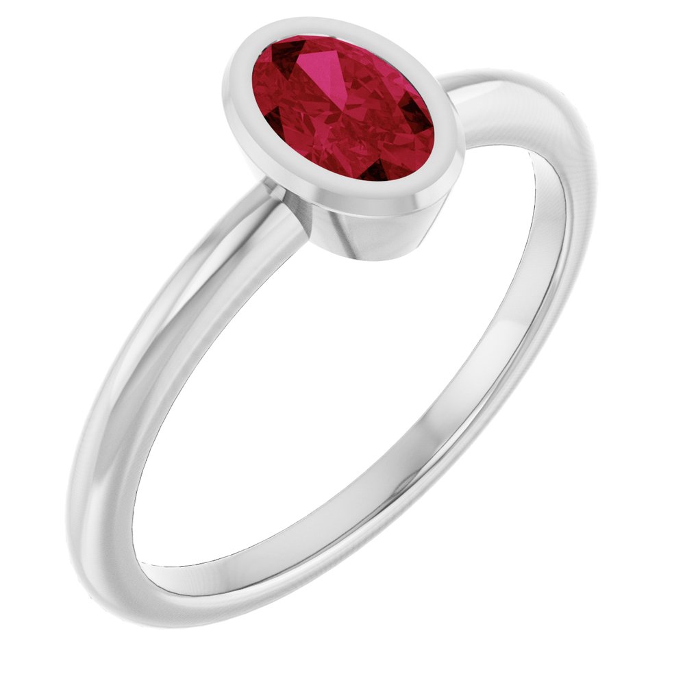 10K Rose Lab-Grown Blue Sapphire Ring