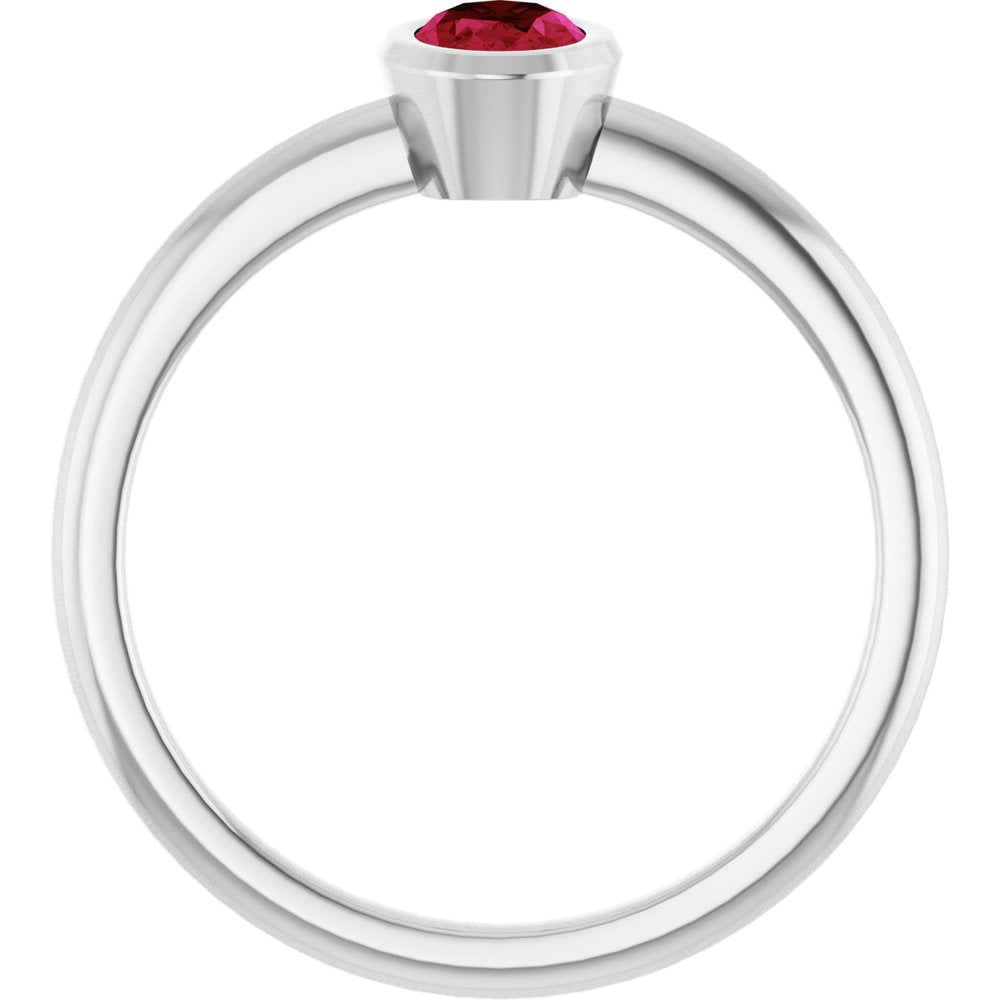 10K Rose Lab-Grown Blue Sapphire Ring