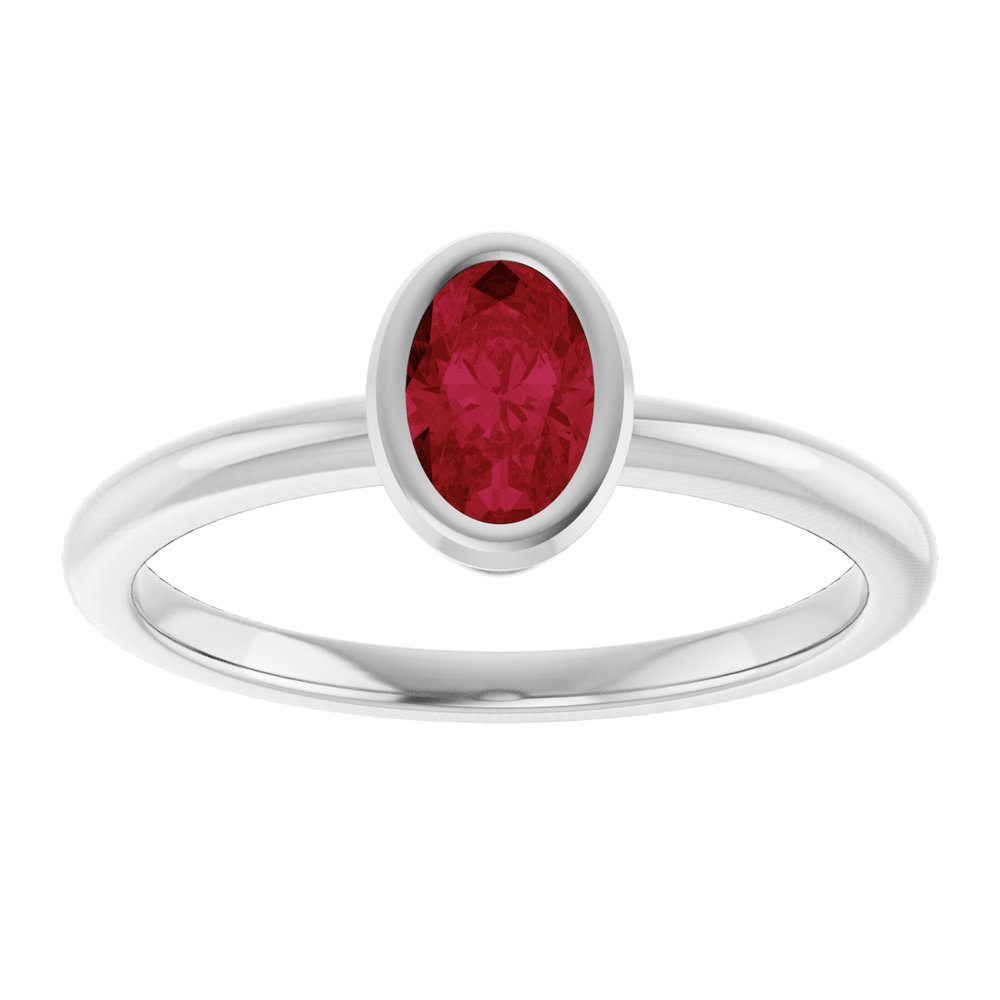 10K Rose Lab-Grown Blue Sapphire Ring